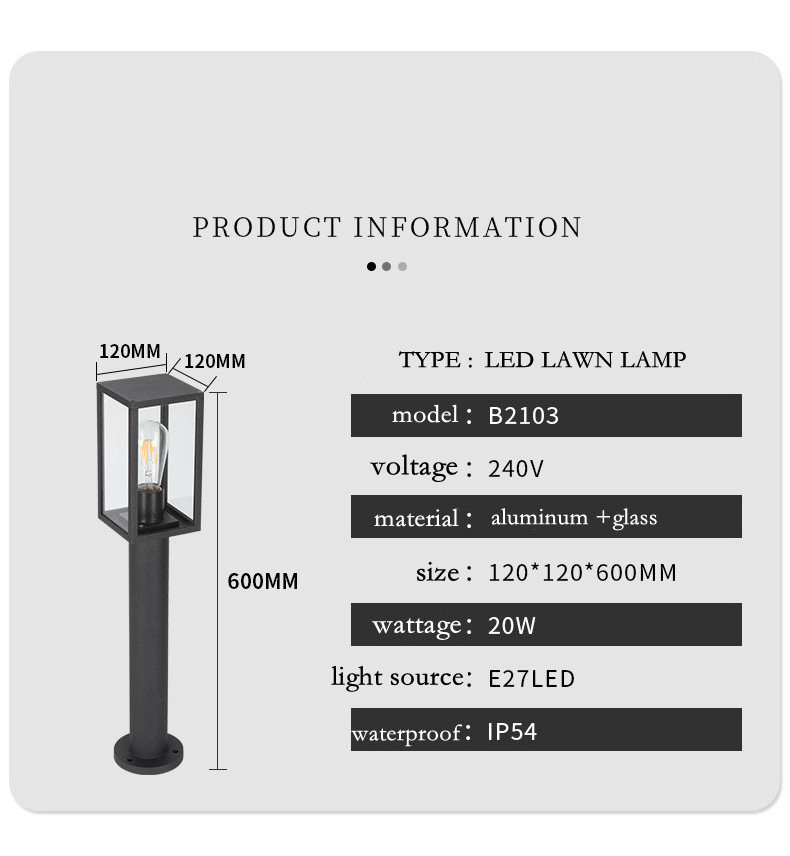 High Bollard Light Led Lawn Light Garden Modern Garden Column Lawn Lamp Cast Aluminum Outdoor 80cm AC 85-265V