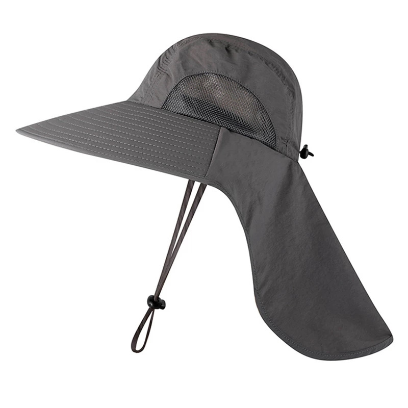 Summer Sun Cap  For Women Men Breathable Mesh Bucket Hat With Neck Flap Outdoor Long Oversize Bucket Hat Fishing Hats