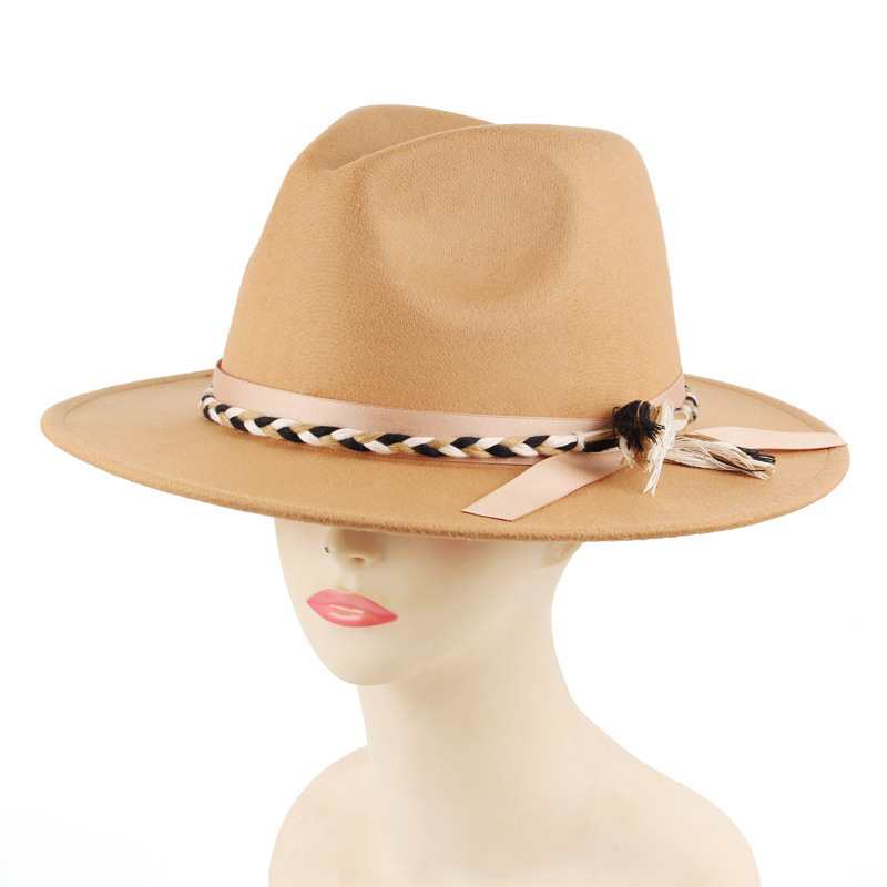 Custom handmade vintage elegant women's Australian wool hard flat wide brim felt fedora hats