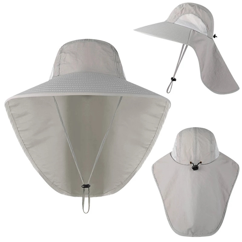 Summer Sun Cap  For Women Men Breathable Mesh Bucket Hat With Neck Flap Outdoor Long Oversize Bucket Hat Fishing Hats