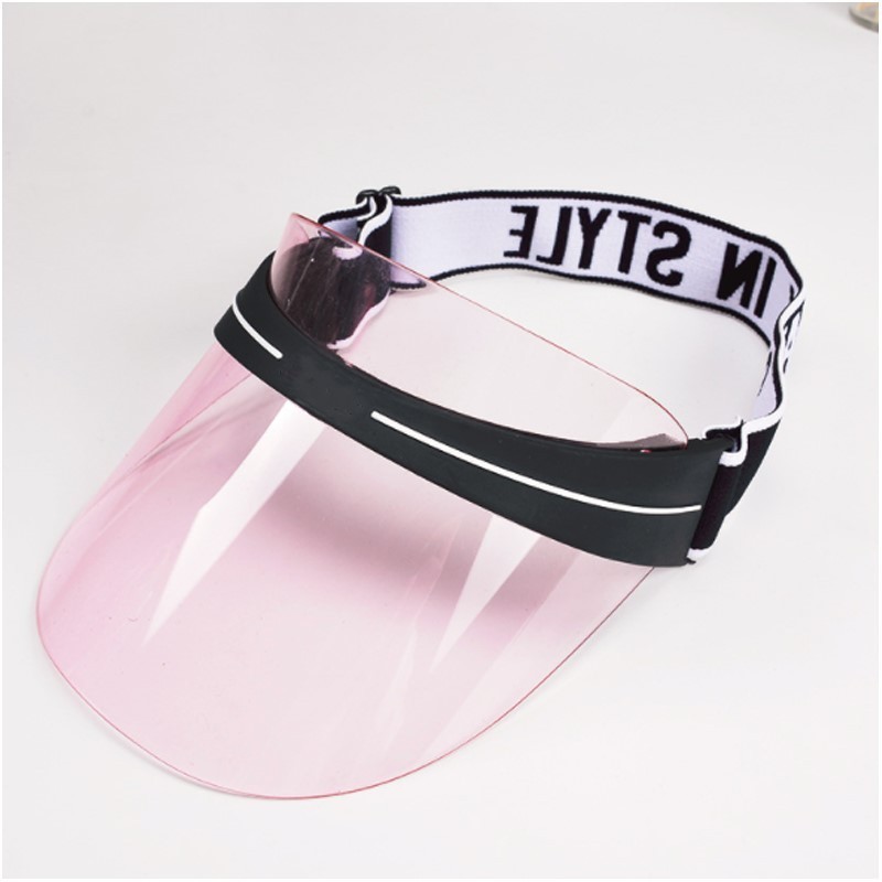 Women Men Transparent PVC Plastic Sunshade Hat Frosted Sweet Candy Color Empty Open Top Sports Beach Sun Visor Cap