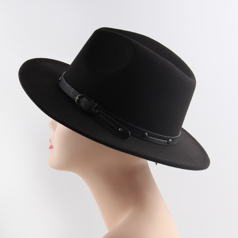 Autumn and winter men women british flat top jazz hat woolen hat felt  fedora hat wholesale