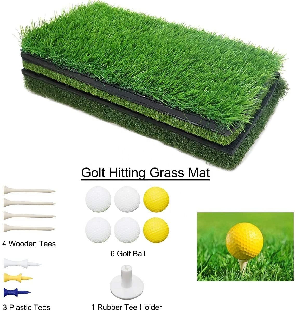 Portable Golf Hitting Net Set Indoor Outdoor Golf Swing Trainer Golf Practice Balls and Mat