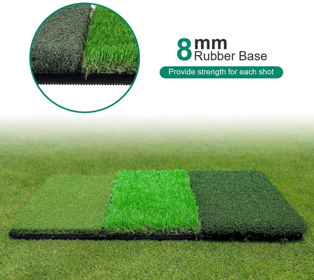 Customized Golf Swing Mat 3 Pieces Golf Practice Hitting Mat Golf Swing Mat