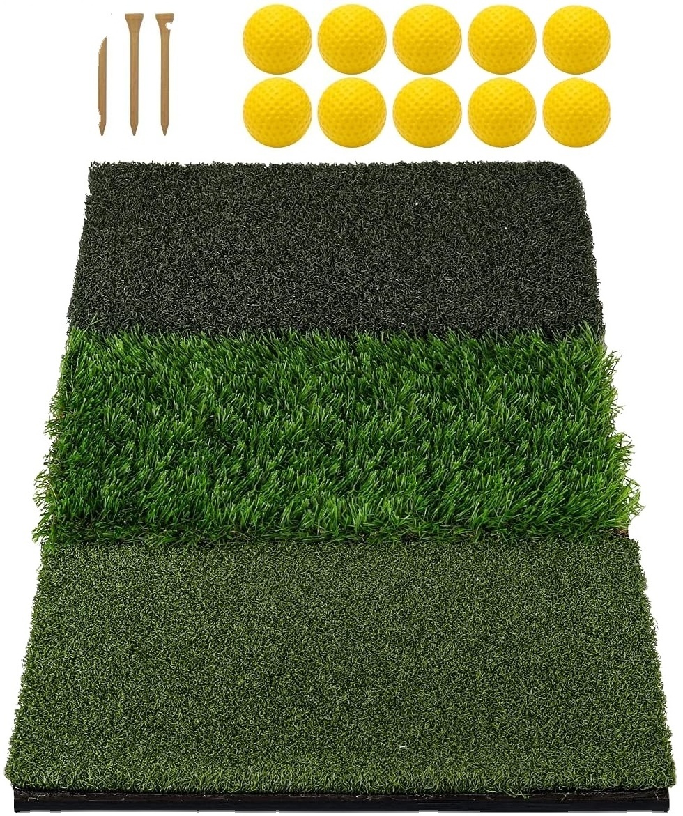 Customized Golf Swing Mat 3 Pieces Golf Practice Hitting Mat Golf Swing Mat