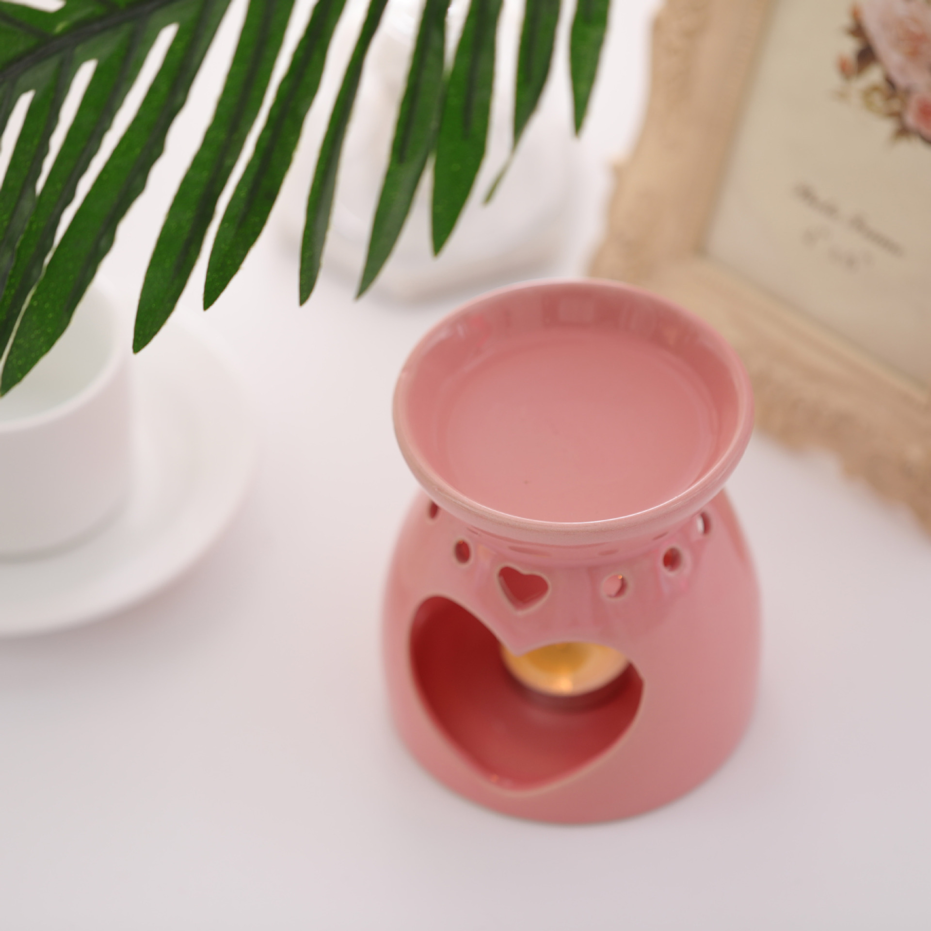 4 Color Ceramic Oil Burner Customized Aromatic Wax Melter Warmer Lamp for Essential Oil & Incense Incense Burner Holder