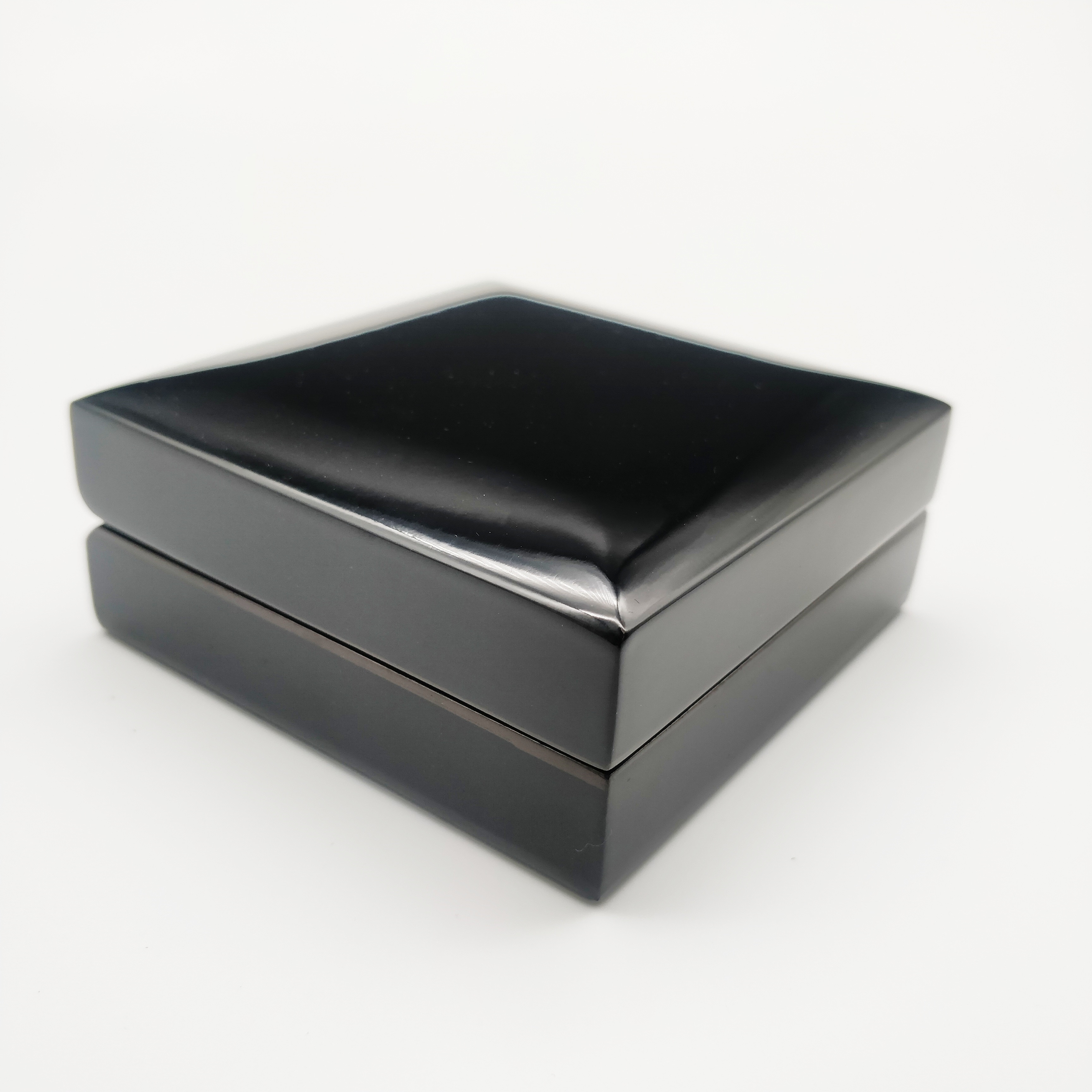 Jewellery boxes wholesale black lacquered MDF wood box for jewellery shiny finishing packaging earrings and necklace boxes