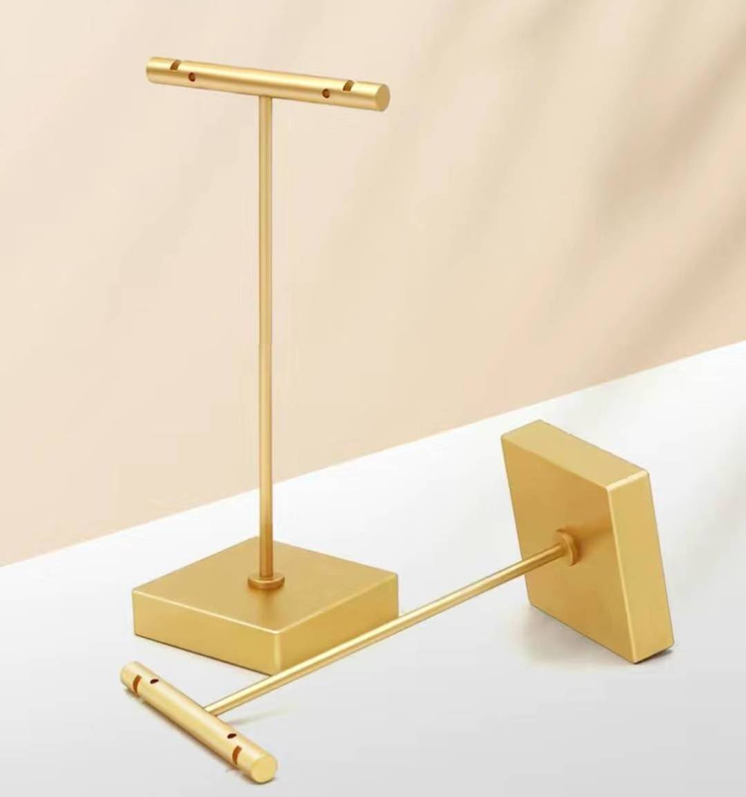 Ready to ship earring stand holder gold plating  Jewelry Display Rack single pair earring display with square base for women