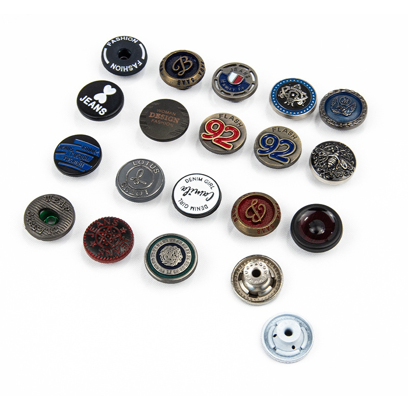 High quality custom logo zamak tack custom denim metal Jacket botton custom rivet buttons jean buttons cloth button for jeans