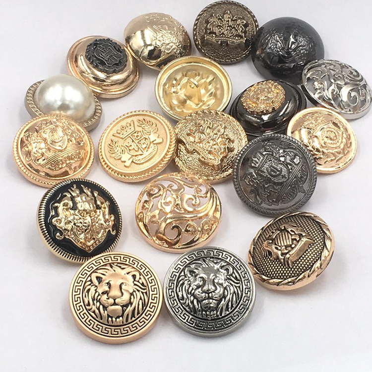 Wholesale waistcoat Lion Custom design fancy uniform metal button suit button gold blazer shank coat buttons for suit blazer