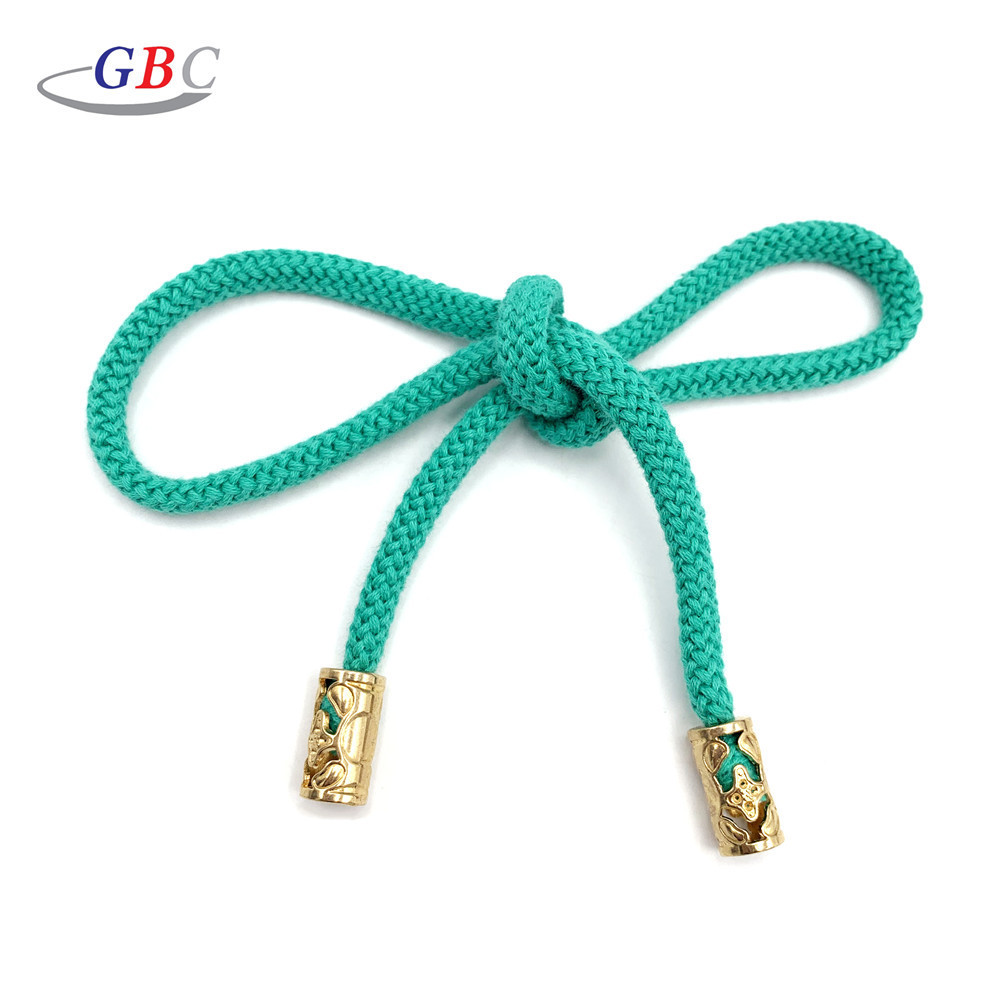 Custom design polyester draw string cord with metal tips for hoodies