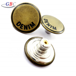 Satisfying custom logo metal jeans button with rivet set for jackets