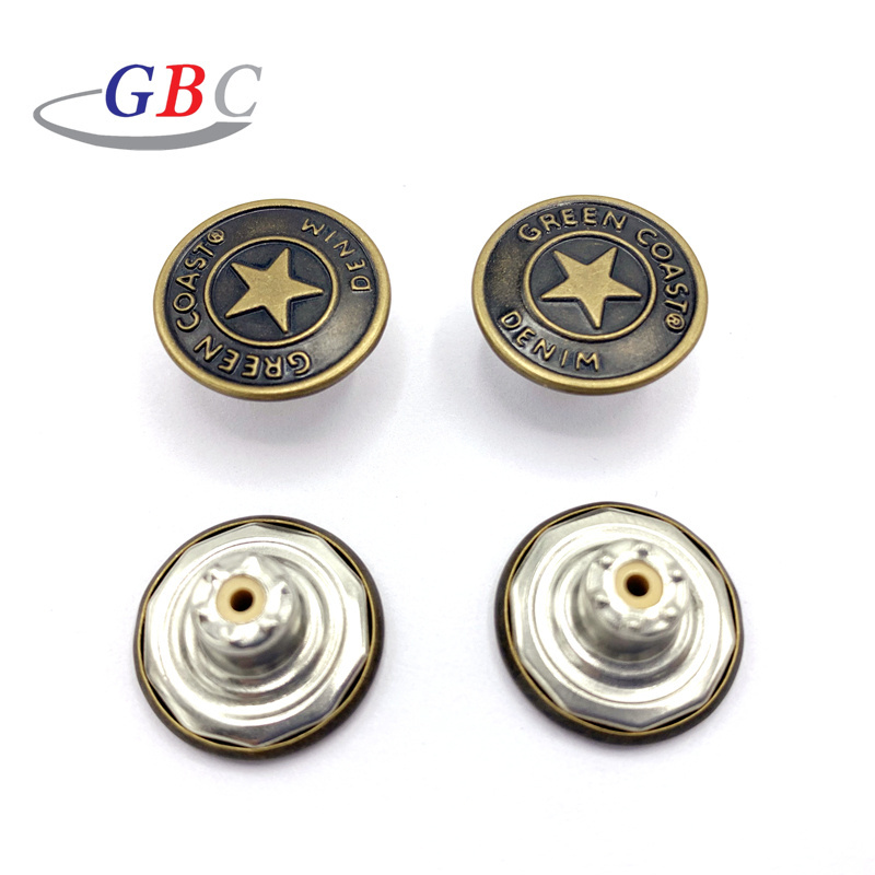 Factory wholesale  Good price wholesale custom logo metal jeans buttons for clothes and jeans