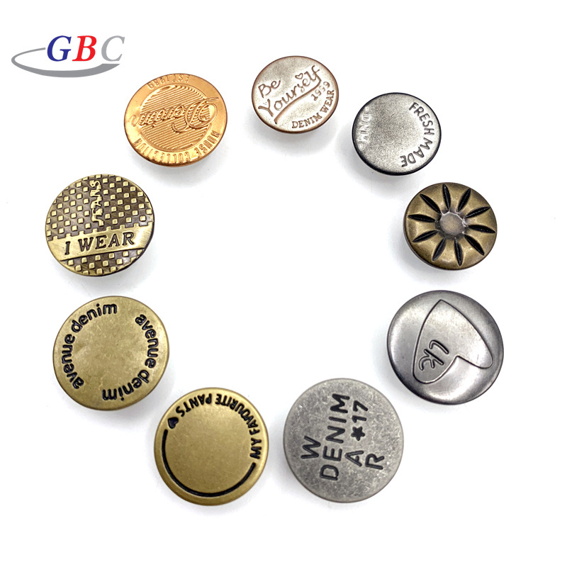 Factory wholesale  Good price wholesale custom logo metal jeans buttons for clothes and jeans