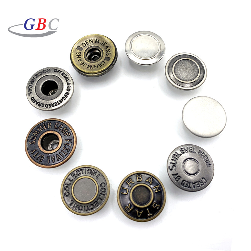 Factory wholesale  Good price wholesale custom logo metal jeans buttons for clothes and jeans