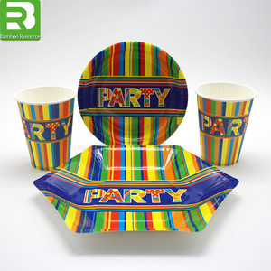 Round custom printed disposable party paper plate