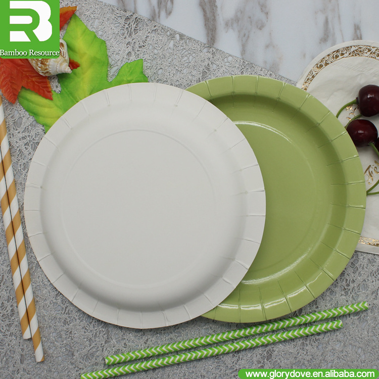 Bamboo Resource disposable Printed Paper Plates(great for advertising)