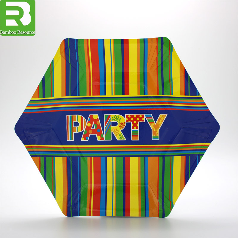 Round custom printed disposable party paper plate