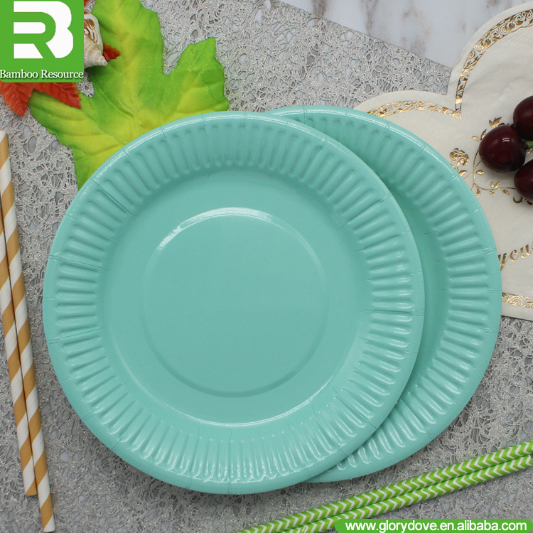 Bamboo Resource disposable Printed Paper Plates(great for advertising)