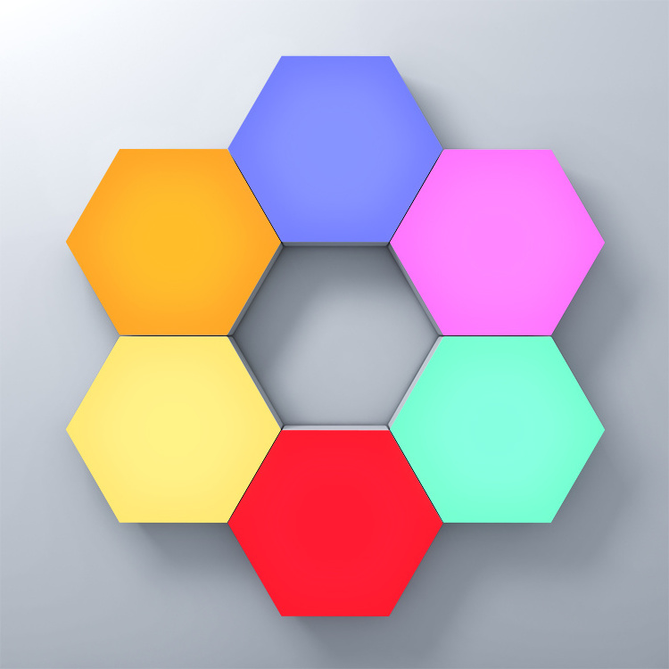 Trend Free Creation Splicing Led Touch Control Hexagon Wall Mounted Diy Smart Home Night Lights Neon Rgb Gaming Quantum Lamp