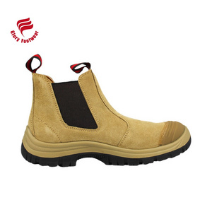 Wheat color stylish work boots for men comfortable construction protective security safety boots