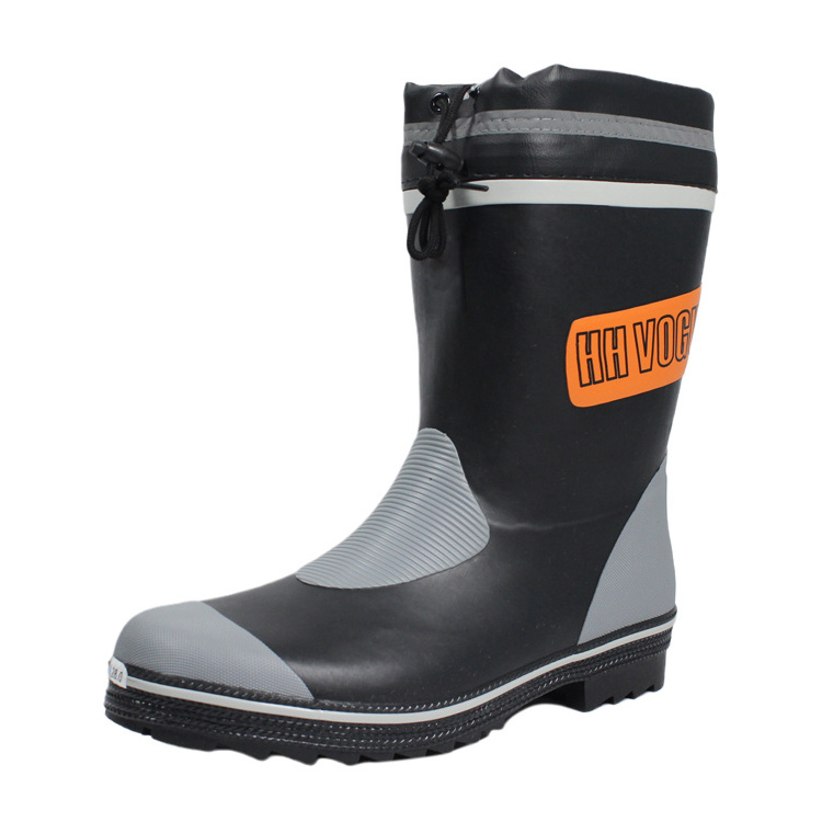 Oil resistant anti slip rubber  rain boots for men