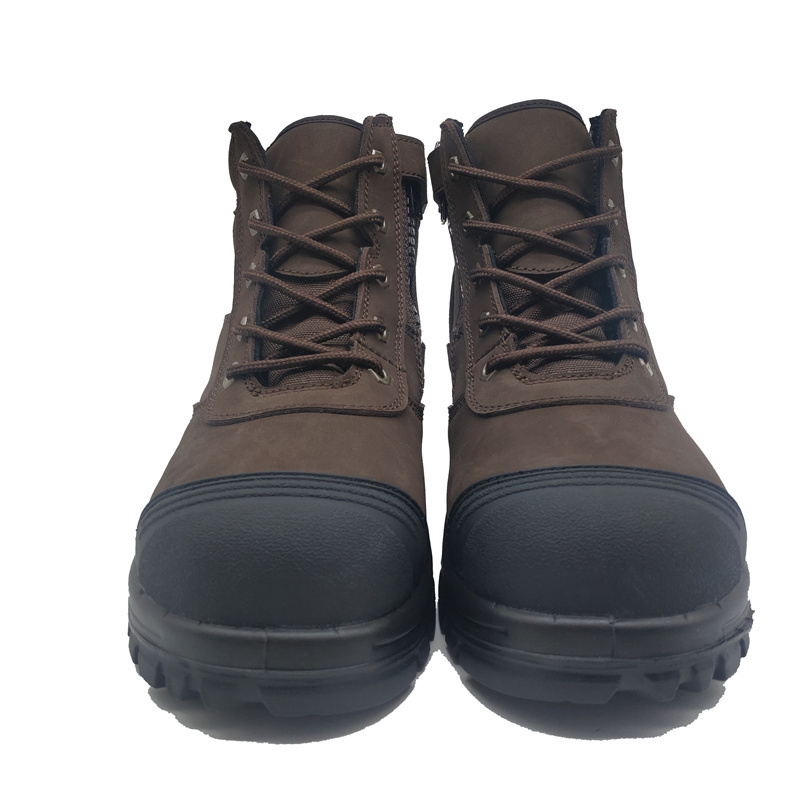 Nubuck leather 6 inch CE steel toe mid cut mens mineroil resistant anti sli safety boots