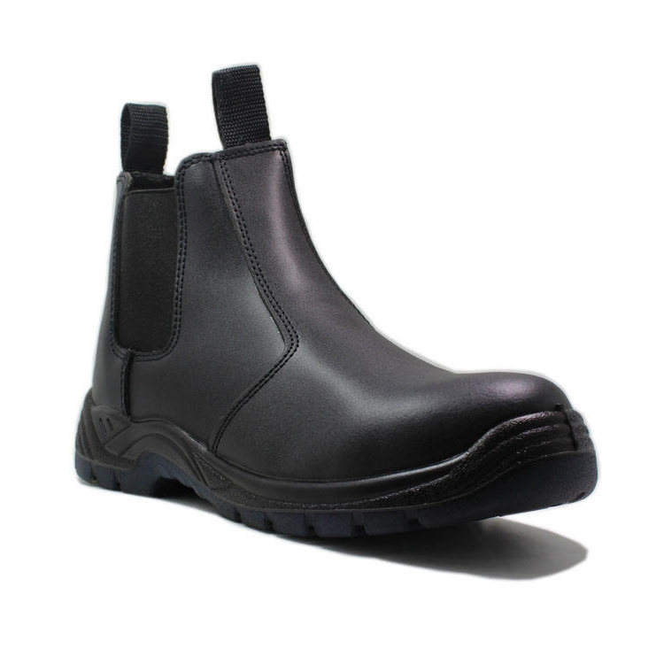 Black breathable Chelsea work boots for men