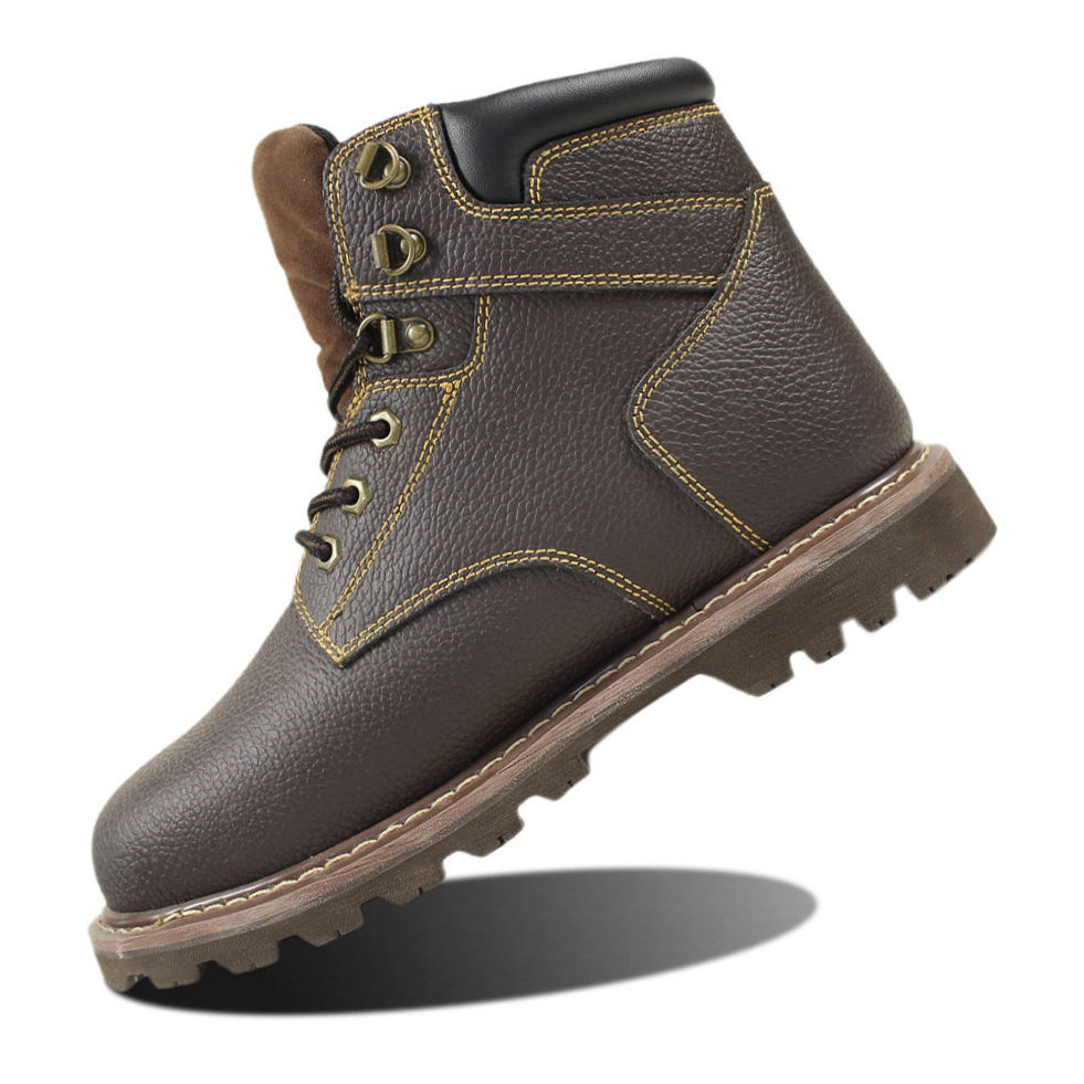 abrasion resistant soft lightweight custom men's luxury safety boots steel toe