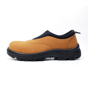 Slip on steel toe anti puncture safety shoes for men