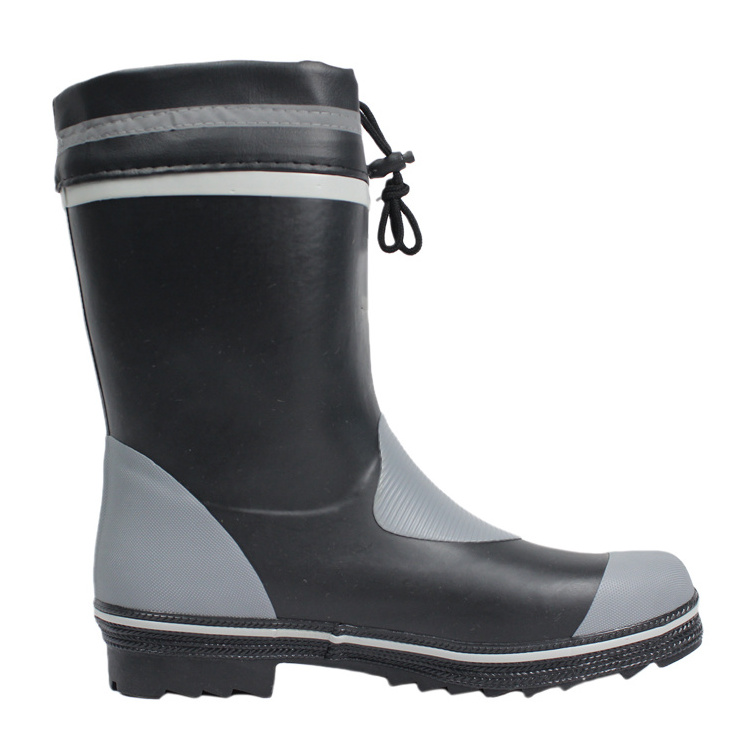 Oil resistant anti slip rubber  rain boots for men