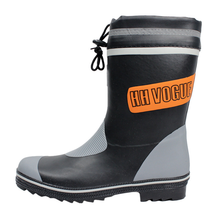 Oil resistant anti slip rubber  rain boots for men