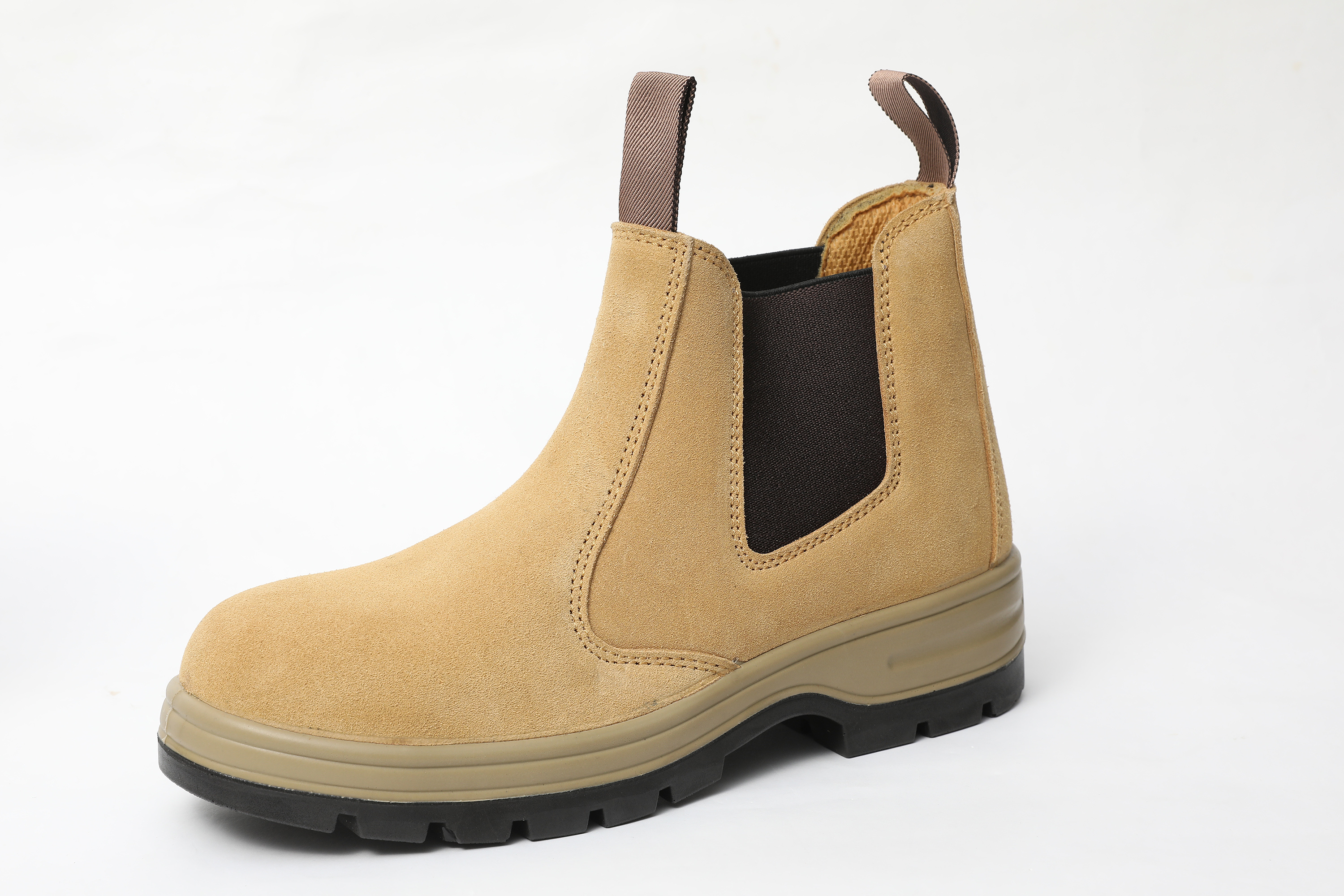 Chelsea style steel toe cap  wheat suede leather safety boots anti slip men casual shoes australia