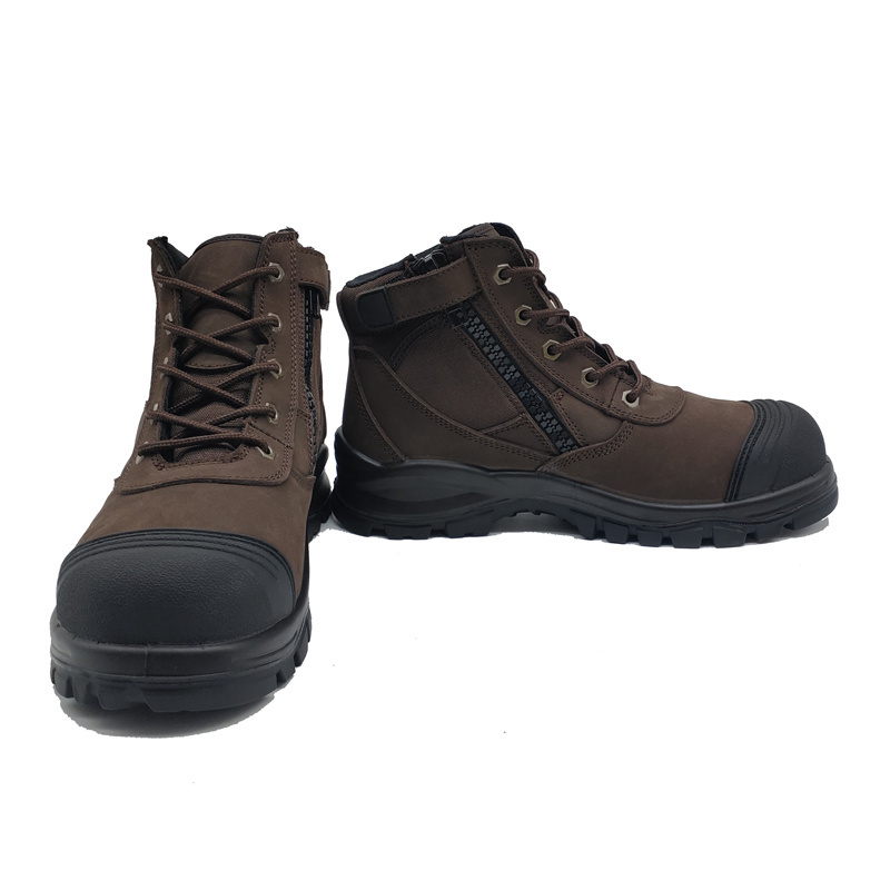 Nubuck leather 6 inch CE steel toe mid cut mens mineroil resistant anti sli safety boots