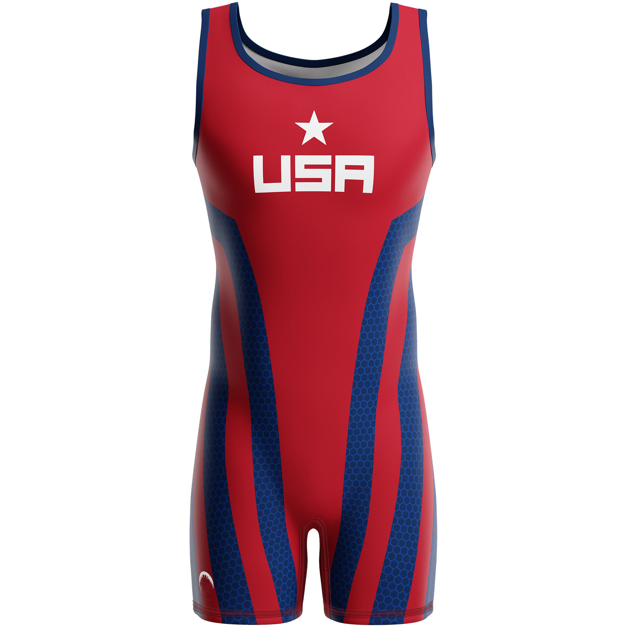 Hot selling free style Premium pattern 100% fully sublimation USA wrestling singlets unisex