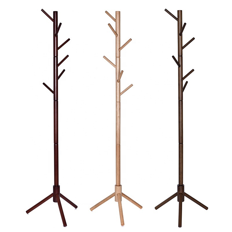 High quality wood coat bag rack coat tree wooden clothes hanger stand for clothes