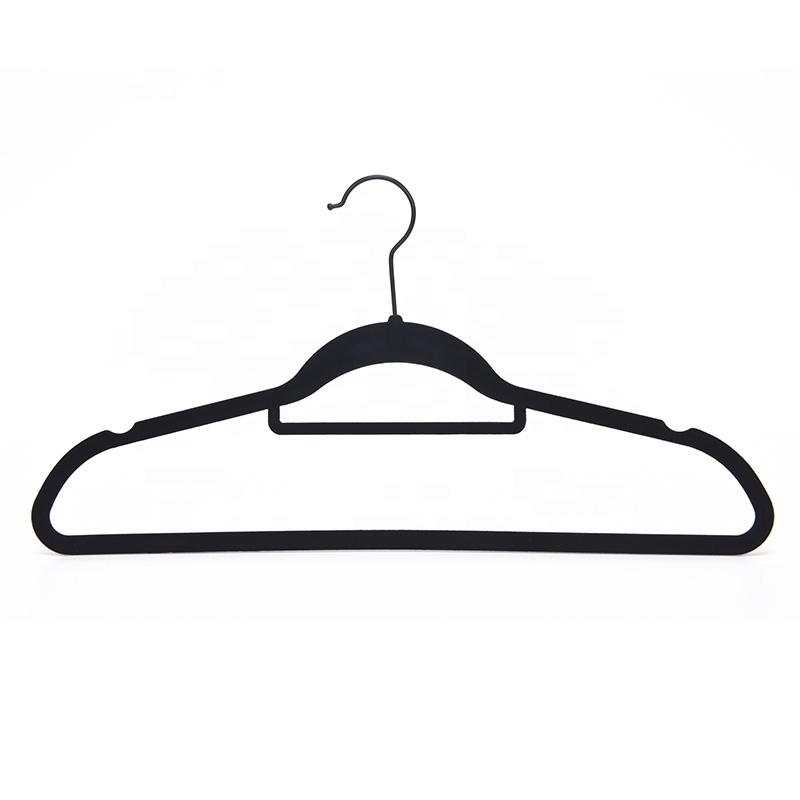 Wholesale  Non slip  Black Velvet Suit Hanger for Sale