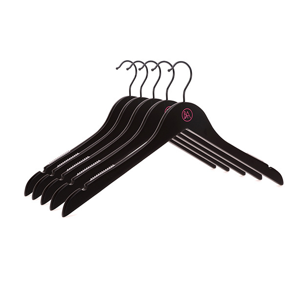 Luxury Custom Logo Stylish Black Wooden Coat Suit Jacket Clothes Hanger for Display