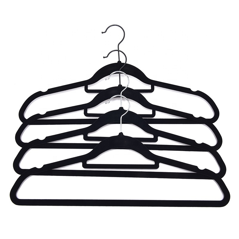 Wholesale  Non slip  Black Velvet Suit Hanger for Sale