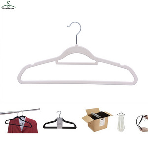 Factory Wholesale Suit Flocked Velvet Hanger with Tie Bar and Notches