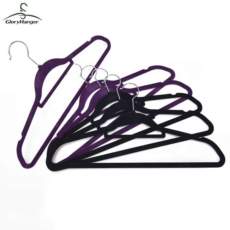 Wholesale  Non slip  Black Velvet Suit Hanger for Sale