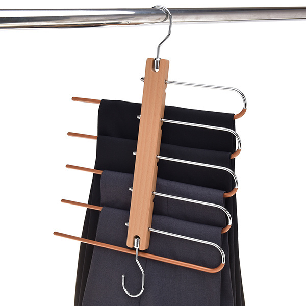 Wholesale Space Saving 5 Layers Magic Pants Hanger for Dress Clothes