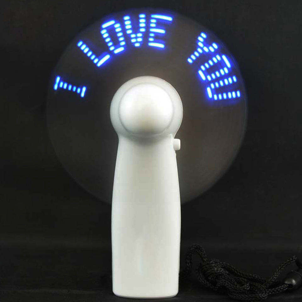 Led Display Handheld Electric Portable Handy Mini Programmable Led Custom Message Battery Fan