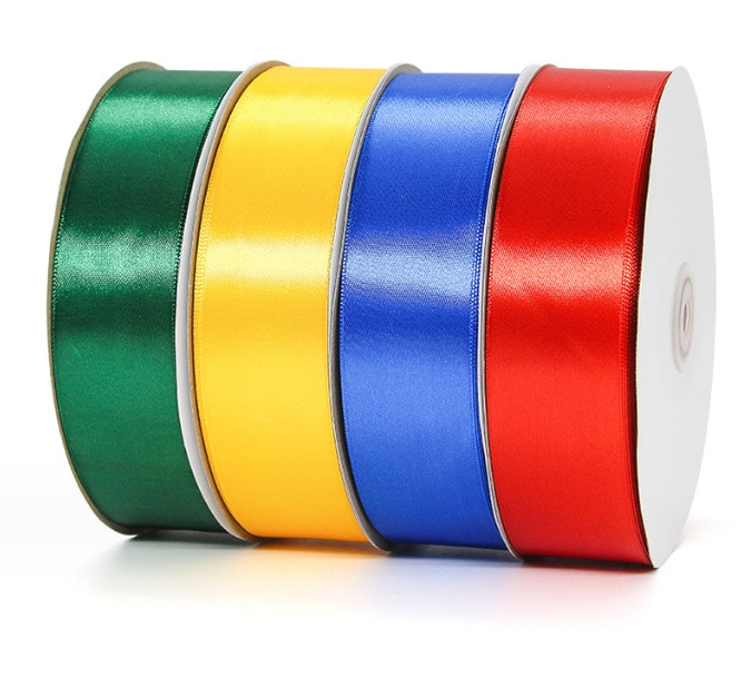 Wholesale Newone-sided Smooth Ribbon Gift Ribbon Manufacturer 4cm-91M Width Pure Color Satin Ribbon For Home Decor Gift Package