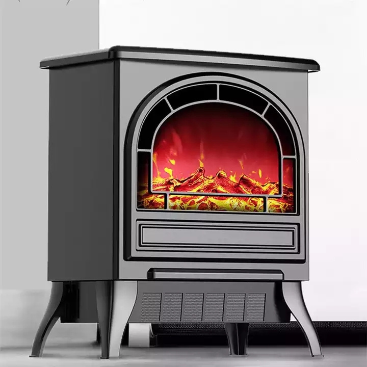 Fireplace Heater 3D Realistic Flame Cheap Price Cast Iron Induction Standing remote control wall round Stove Fireplace