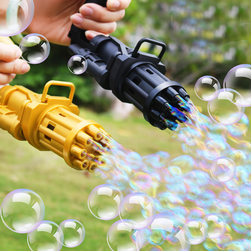 protection Bubble Gun Toys Children Indoor Outdoor play 8 Hole GATLING black Bubble Gun