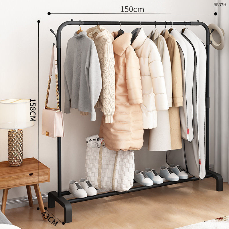 folding clothes hanger household clothes hanger balcony hanging room simple double pole clothes drying pole