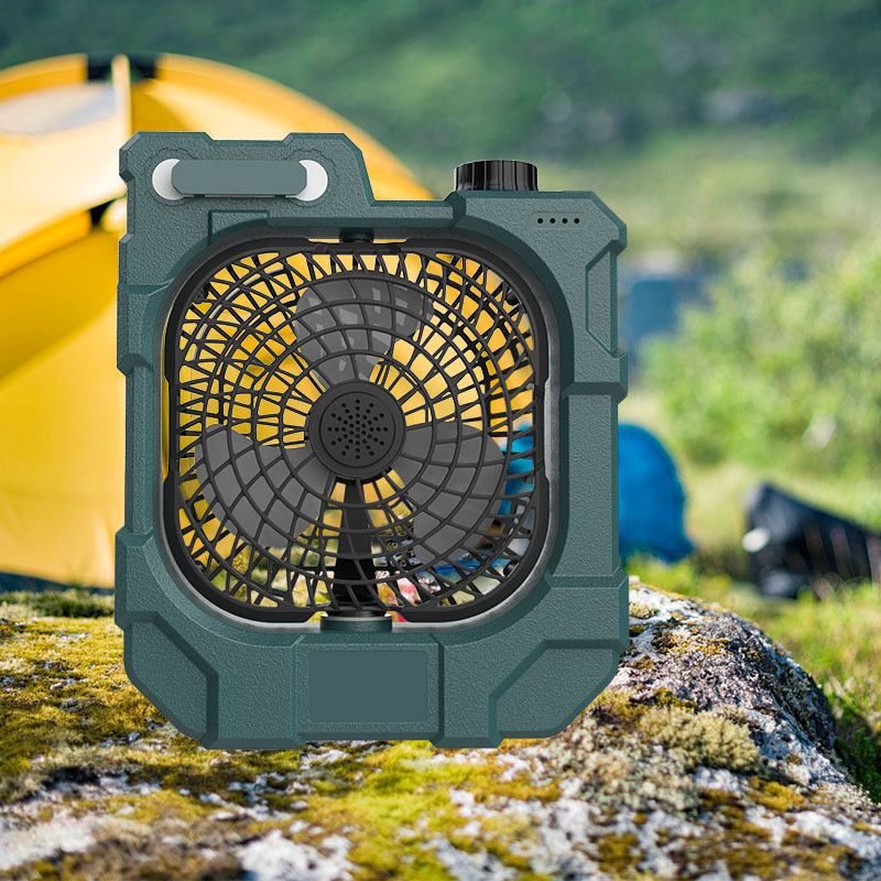 Portable Camping Shaking head Multifunctional Fan Light Desktop Desk Fan Cooling  rechargeable cooling camping fan