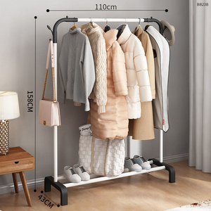 folding clothes hanger household clothes hanger balcony hanging room simple double pole clothes drying pole