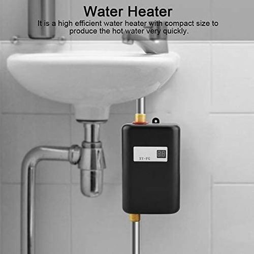 3000W Mini Electric Instant Hot Water Heater with LED Display, 110V on Demand Water Heater with Remote Control